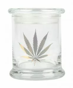 West Coast Gifts New Arrivals 420 Science Clear 24k Gold Hemp Leaf Jars