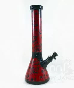 West Coast Gifts Red Eye Glass 15" Tall Black Beaker Bong W/Full Wrap Decal