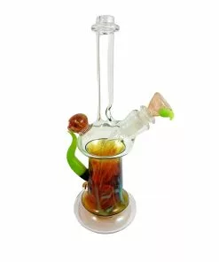 Local Art Hippo Glass 10.5" Tall Fumey Slime Horn Bubbler