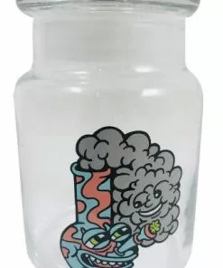 West Coast Gifts Storage 420 Science Clear Glass Pop-Top Jar - Happy Bong Jar