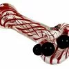 Mary Jane's Headquarters Chameleon Glass Pipes Piranha Red Swirl Pipe
