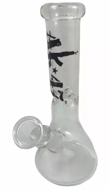Mary Jane's Headquarters Bongs AK47 Rebel 8" Tall Clear Beaker Bong