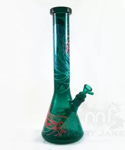 West Coast Gifts Red Eye 15" Tall Jellyfish Beaker Bong Red Eye Glass