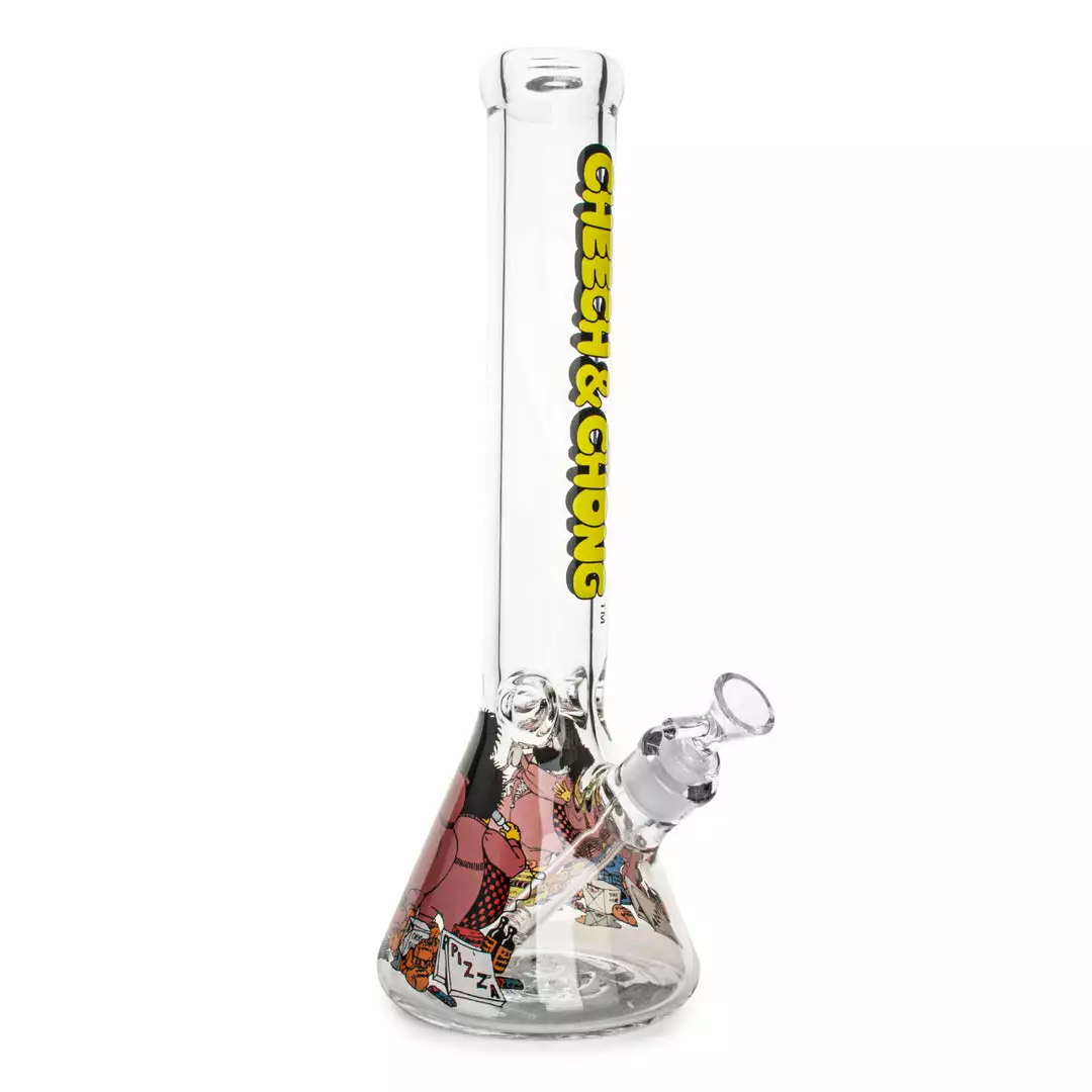 West Coast Gifts New Arrivals Cheech & Chong 15" 7mm Thick Bloat On Beaker Base Water Pipe