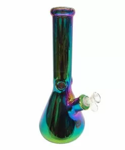 Moe Gifts No Logo 14" Tall Oil Slick Glass Beaker Bong