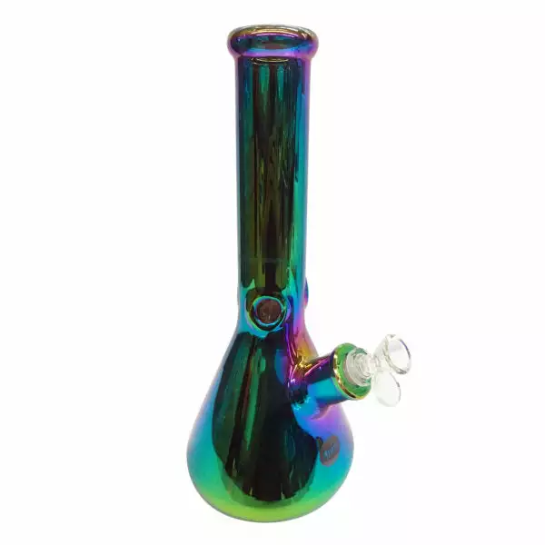 Moe Gifts No Logo 14" Tall Oil Slick Glass Beaker Bong