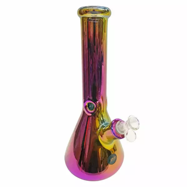 Moe Gifts No Logo 14" Tall Oil Slick Glass Beaker Bong