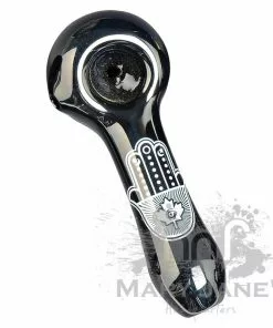 West Coast Gifts Red Eye Glass Monochrome Tattoo Glass Hand Pipes