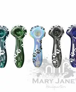 West Coast Gifts Red Eye Glass Paw Print Glass Hand Pipe