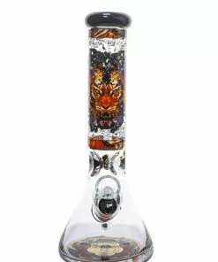13" Tall Tiger Beaker Bong With 12mm Base By Cheech Glass