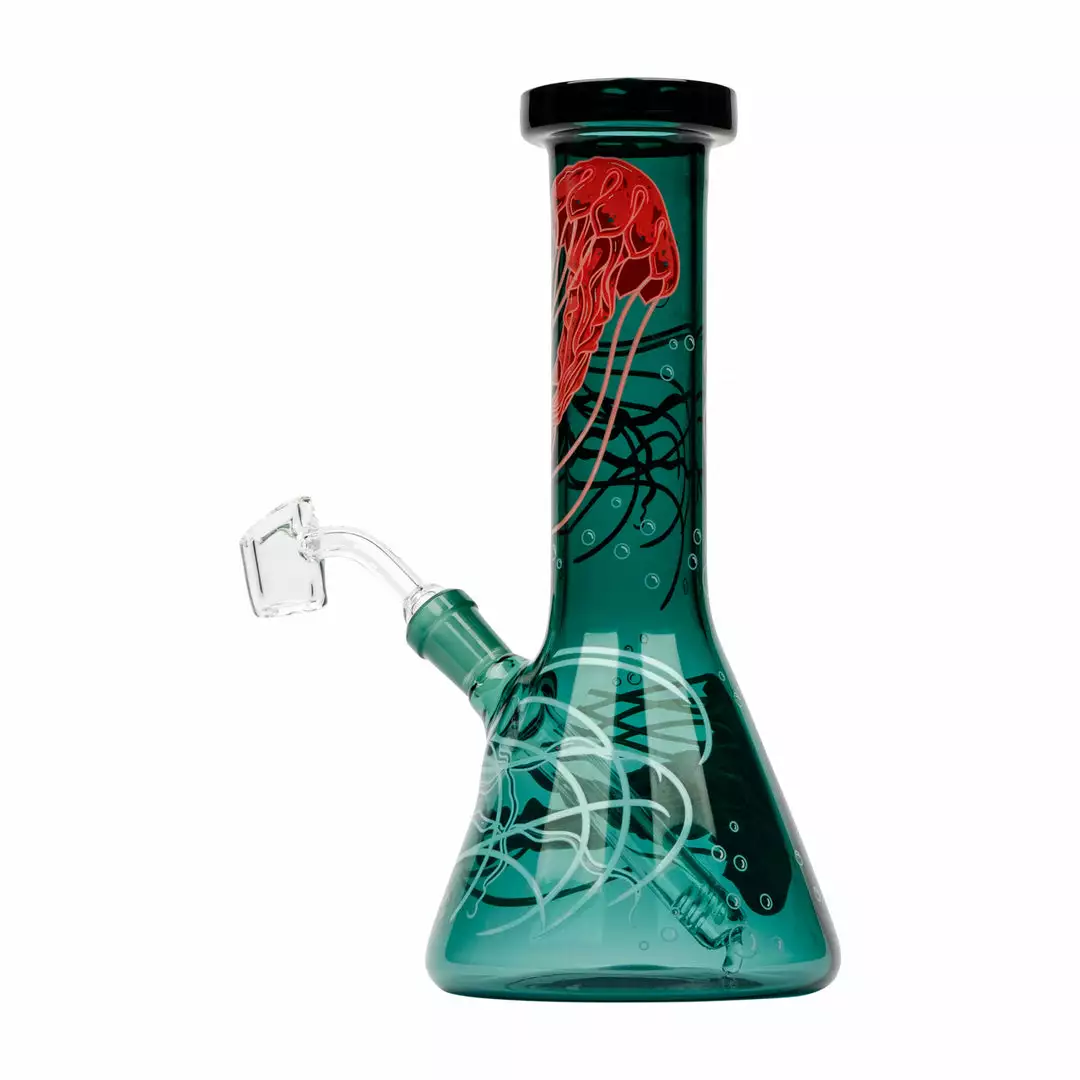 West Coast Gifts Red Eye Glass 8.5" Tall Jellyfish Dab Rig