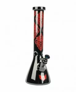 West Coast Gifts Red Eye Glass 15" Tall Black Beaker Bong W/Full Wrap Decal