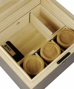 BOB Headquarters RYOT Lock R' Box W/ Rolling Tray & 3 Jars - Walnut