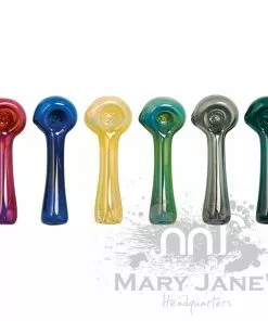 West Coast Gifts Red Eye Glass Solid Colour Glass Hand Pipe W/ Built-In Ashcatcher & Screen