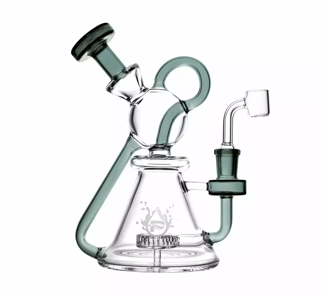 BOB Headquarters Pulsar Glass Pulsar 8" Tall Klien Recycler Dab Rig