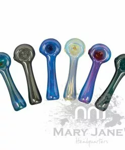 West Coast Gifts Red Eye Glass Solid Colour Glass Hand Pipe W/ Built-in Ash Catcher