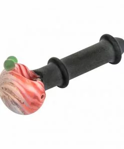 West Coast Gifts Red Eye Glass 4" Black Frosted Obelisk Hand Pipe