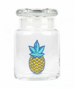 West Coast Gifts 420 Science Clear Glass Pop-Top Jar - Pineapple Storage