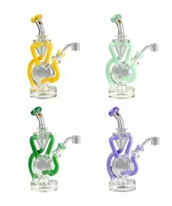 West Coast Gifts Red Eye Glass 9" Tall Cumulus Double Recycler Dab Rig