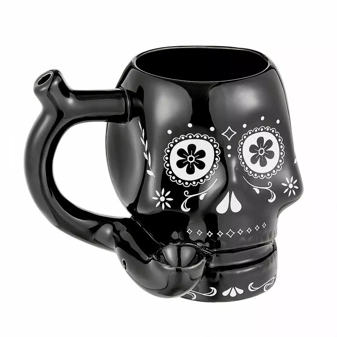 West Coast Gifts Sugar Skull Mug Pipe