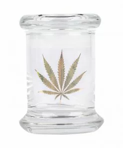West Coast Gifts New Arrivals 420 Science Clear 24k Gold Hemp Leaf Jars