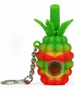 West Coast Gifts LITâ„¢ Silicone 3" Pineapple Keychain Hand Pipe LIT Silicone
