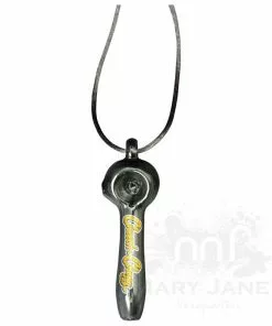 West Coast Gifts Cheech & Chong Glass Cheech & Chong Pendant Hand Pipe W/ Gold Accent Logo & Necklace