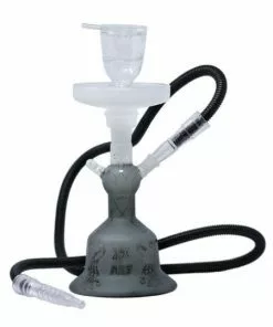 The Smokesman Nice Glass 13" Tall Sandblasted Glass-On-Glass Hookah Set