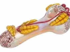 ACM Glass OG 5" Handpipe W/ Leaf Design Pipes