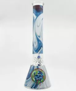 Castle Glassworks 16" Tall Vomit Skull Beaker Bong New Arrivals