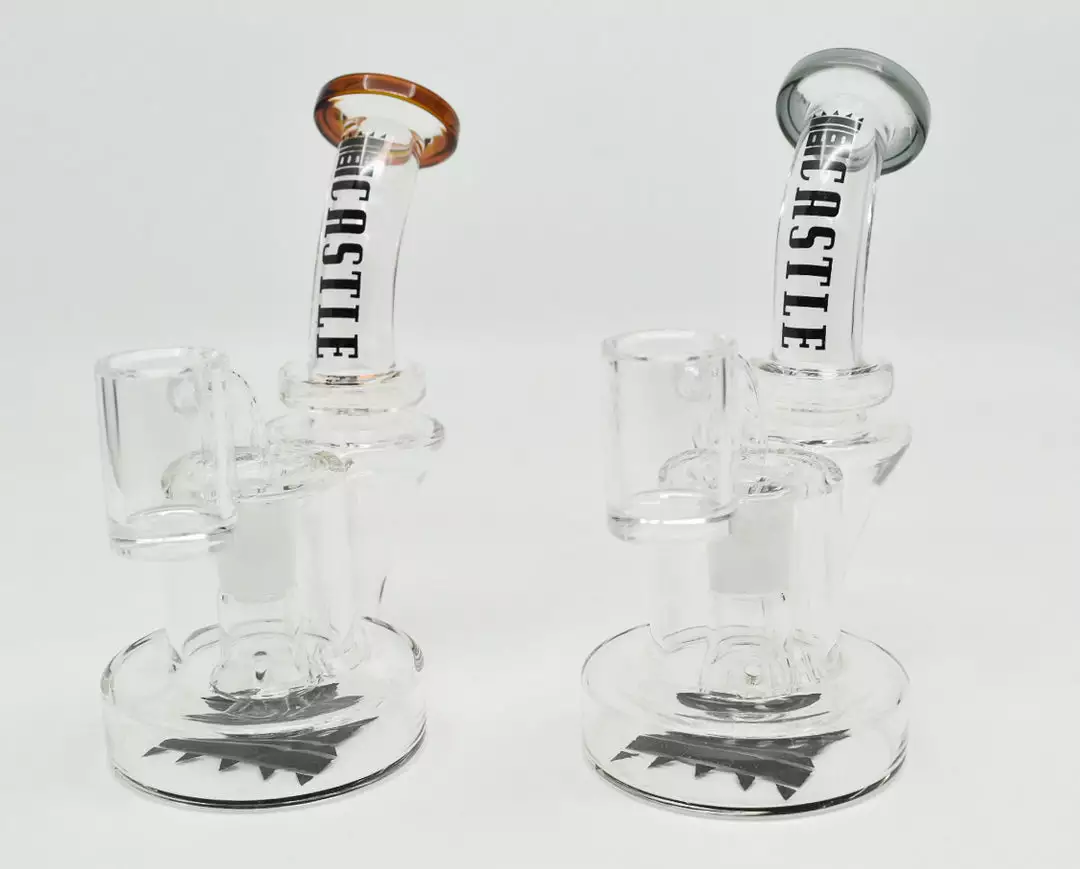 New Arrivals Castle Glassworks 6" Mini Recycler Dab Rig (Assorted Colors)