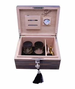 BOB Headquarters Erbanna - Humidor Box W/ 2 Jars - Walnut Storage