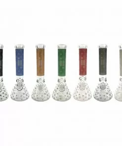 BOB Headquarters New Arrivals Glow-in-the-Dark Star Print Bong By Infyniti 14" Beaker W/ Ice Pinch