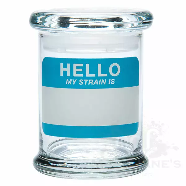 West Coast Gifts Storage 420 Science Clear Glass Pop-Top Jar - Hello Write & Erase