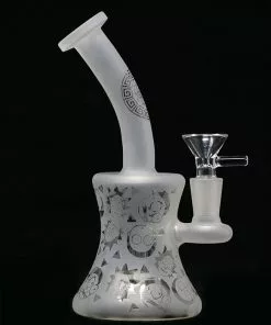 The Smokesman Nice Glass 8" Sandblasted Cartoon Bubbler
