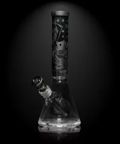 Milkyway Glass 15" Tall Skull Emperor Smoke Colored Beaker Bong