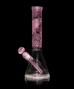 Milkyway Glass 15" Tall Bee Hive Pink Beaker Bong