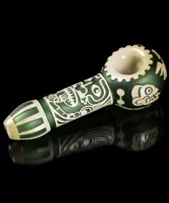 Milkyway Glass 4.5" Long Colored Mayan Face Handpipe