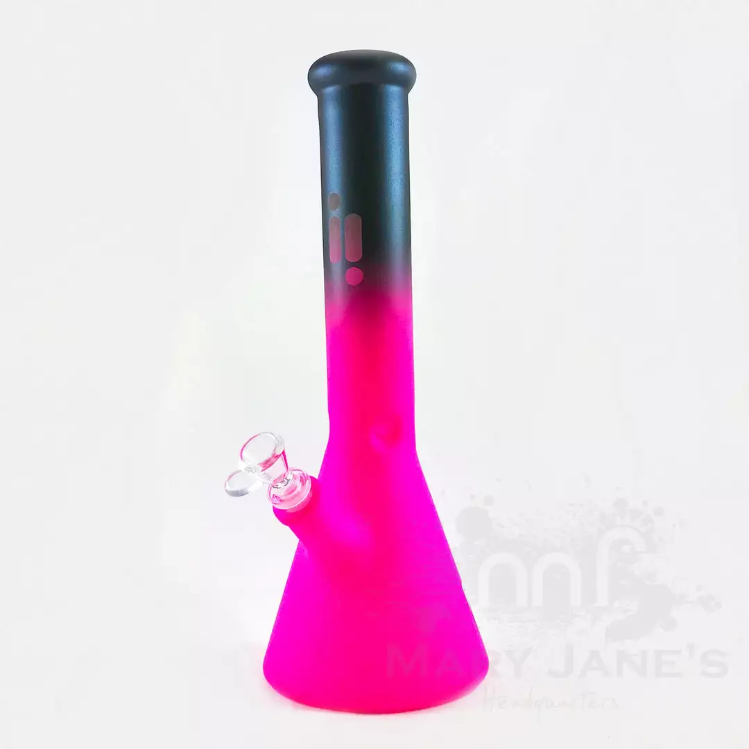 BOB Headquarters Infyniti 14" 9mm Thick Two-Tone Frosted Beaker Bong With Ice Pinch Bongs