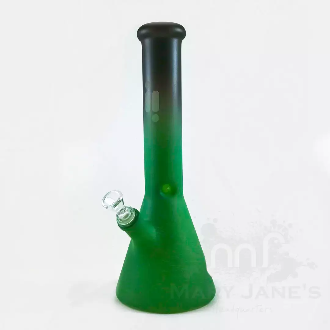 BOB Headquarters Infyniti 14" 9mm Thick Two-Tone Frosted Beaker Bong With Ice Pinch Bongs