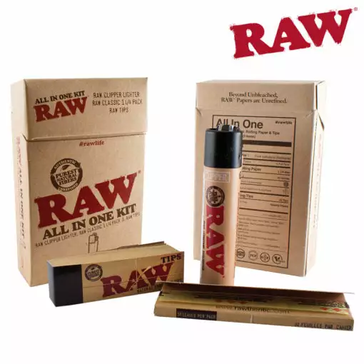 HBI Raw All In One Kit (Papers, Tips And Lighter) Rolling Papers