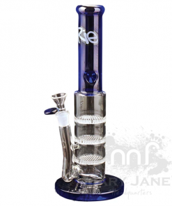 West Coast Gifts Irie Glass Irie 12" Tall Caicos Step Down Tube Bong W/ Triple Honeycomb Perc