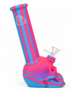 West Coast Gifts LIT Silicone 8.75" Tall Skull Base Bong W/ Glass Pull Out