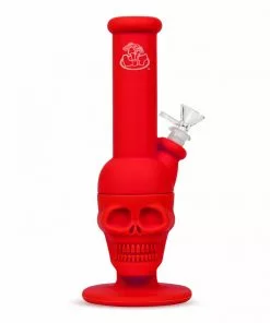 West Coast Gifts LIT Silicone 11" Tall Skull Bong W/ Glass Down Stem & Pull Out