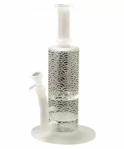 West Coast Gifts Gear 12" Frosted Honeycomb And Turbine Perc Flower Bongs