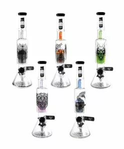 JJ Trading New Arrivals 18″ Tall Beasts Of East Tree Perc Beaker Bongs By WENEED