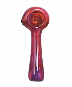 West Coast Gifts Red Eye Glass Solid Colour Glass Hand Pipe W/ Built-In Ashcatcher & Screen