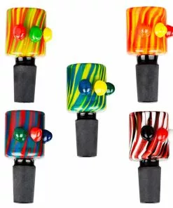 BOB Headquarters Pulsar Glass Pulsar Cross Colour Herb Bong Bowl