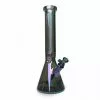 West Coast Gifts 15" 7mm Thick Metallic Terminator Finish Traditions Series Beaker Tube Bong W/Facetted Quarter Pattern Details