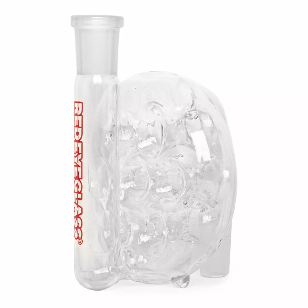 West Coast Gifts Red Eye Glass 14mm Clear Ash Catcher With Swiss Perc